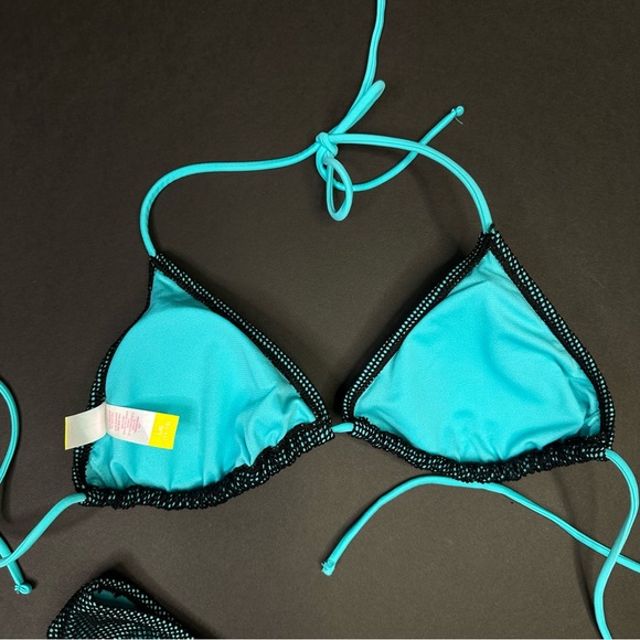 No Boundaries Black/Aqua Lined Mesh Bikini NWOT - Picture 8 of 11